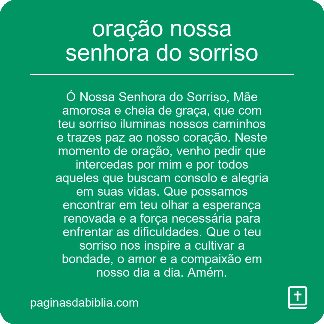 oração nossa senhora do sorriso