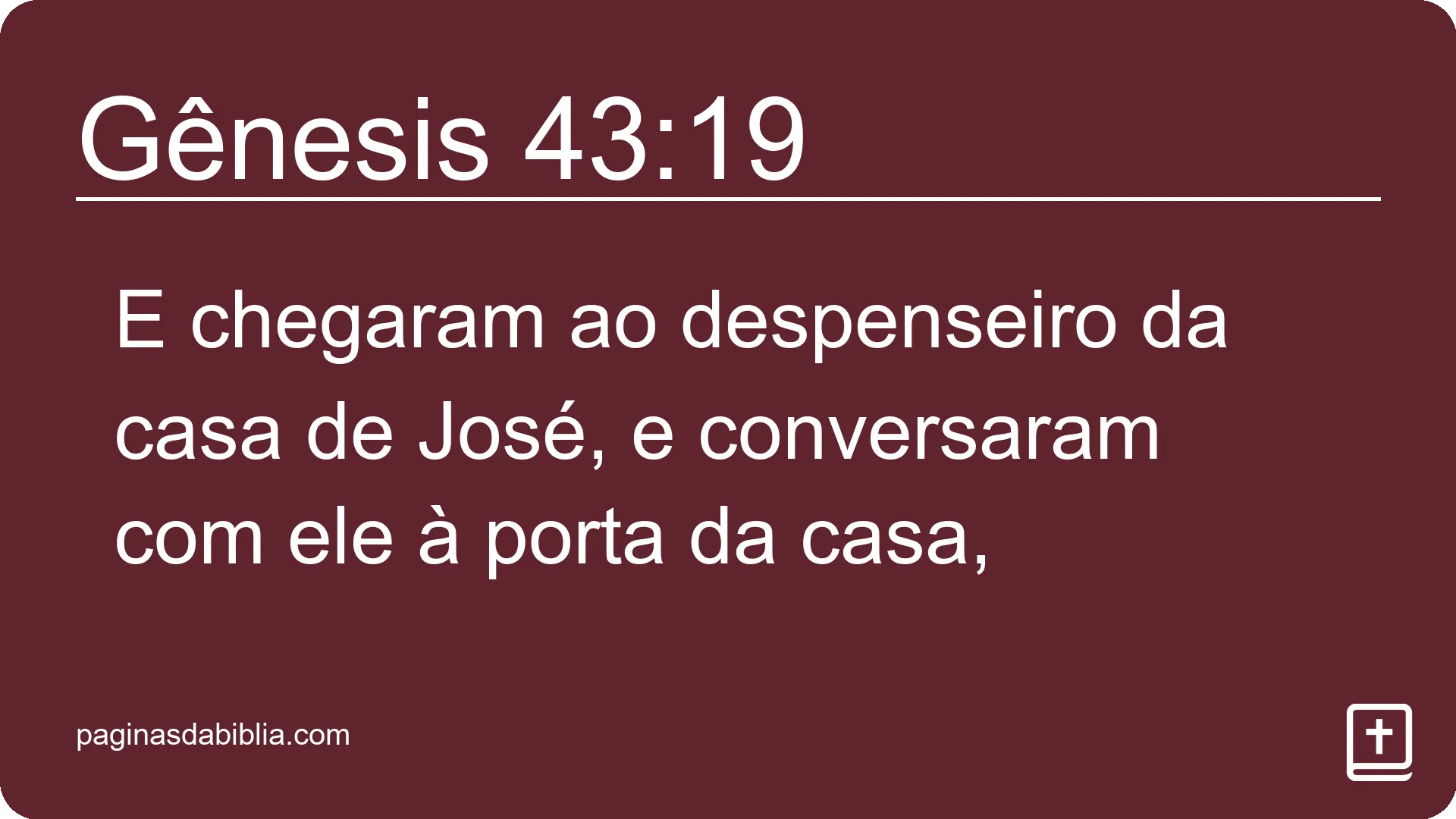 Gênesis 43:19