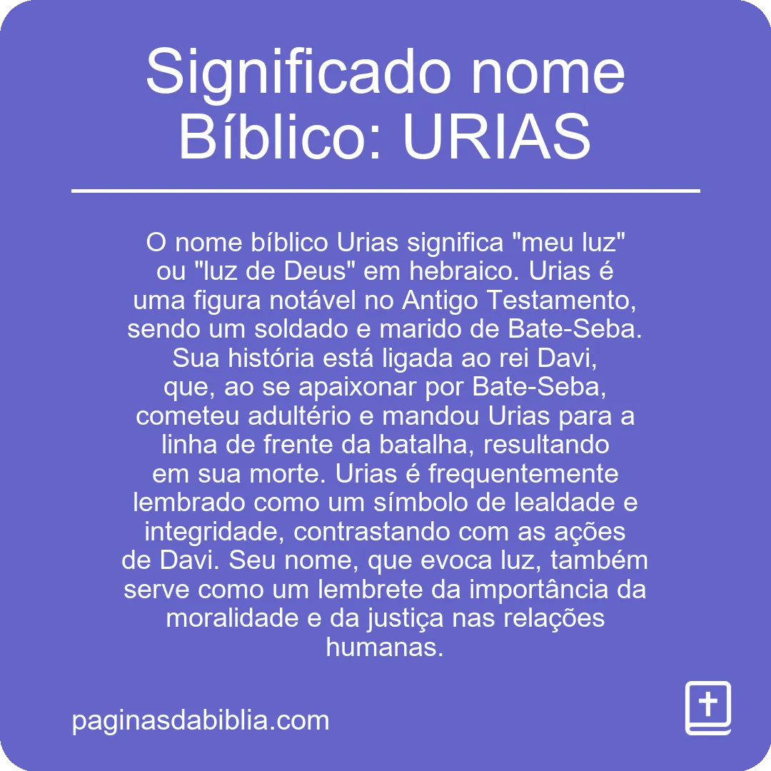 Significado nome Bíblico: URIAS