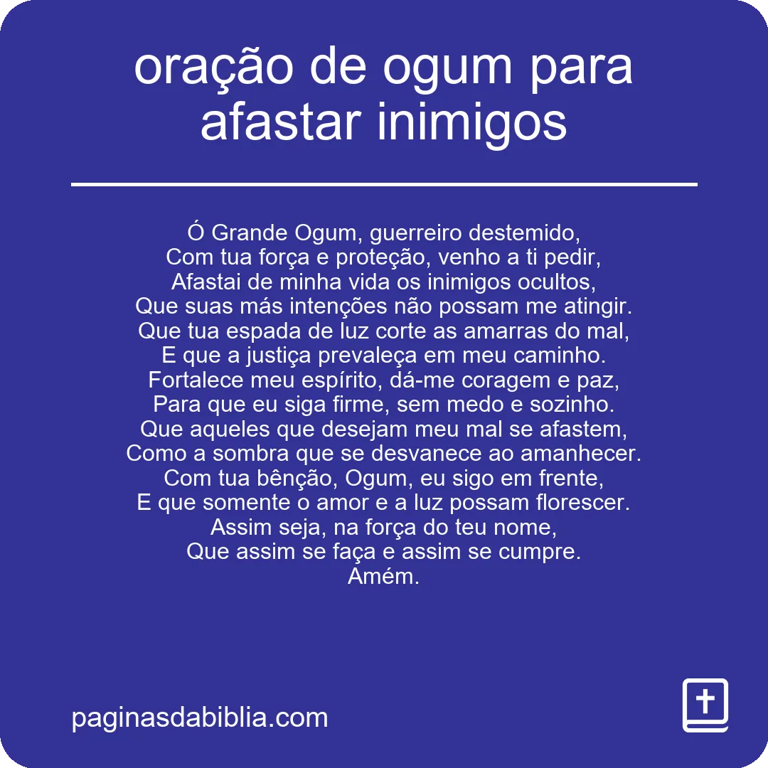 oração de ogum para afastar inimigos