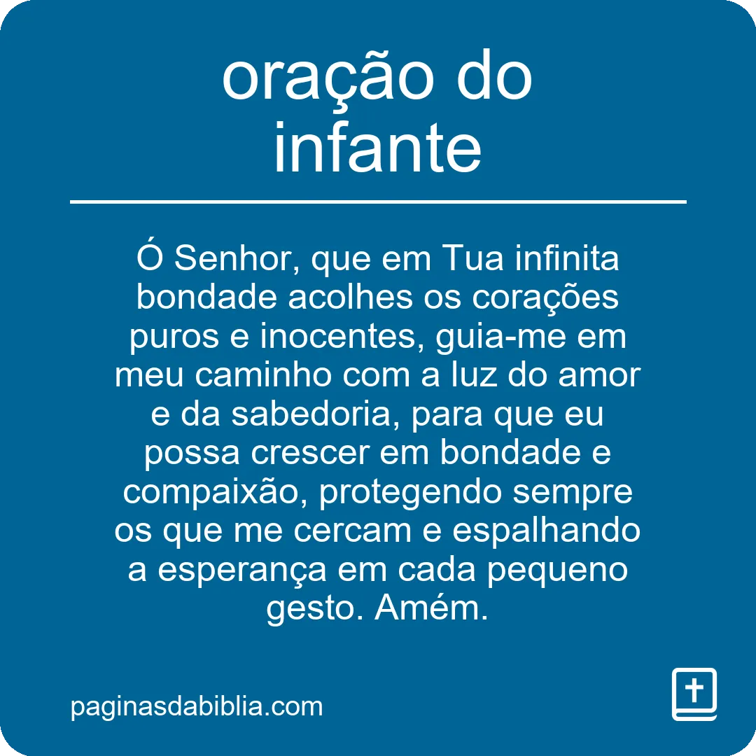 oração do infante