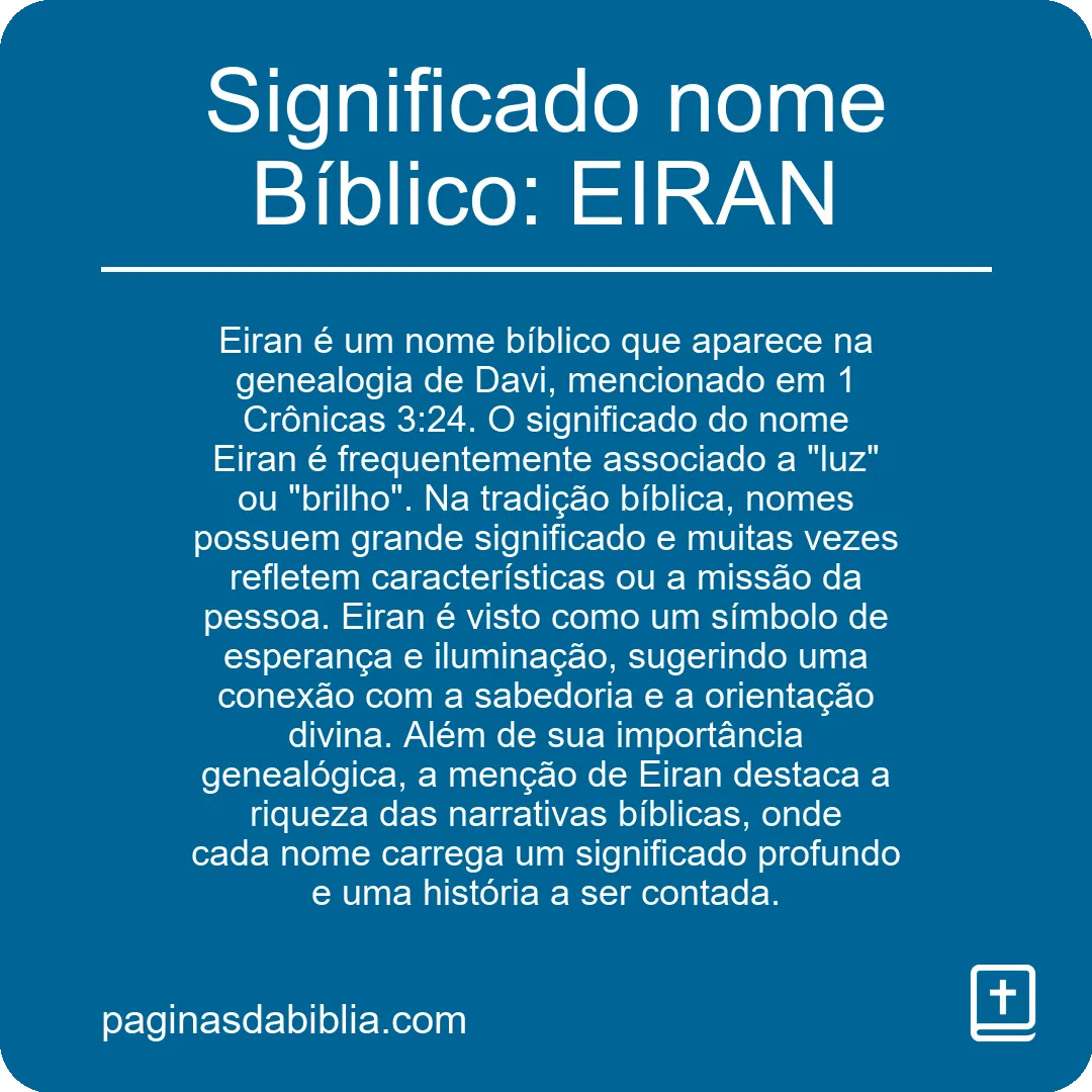 Significado nome Bíblico: EIRAN