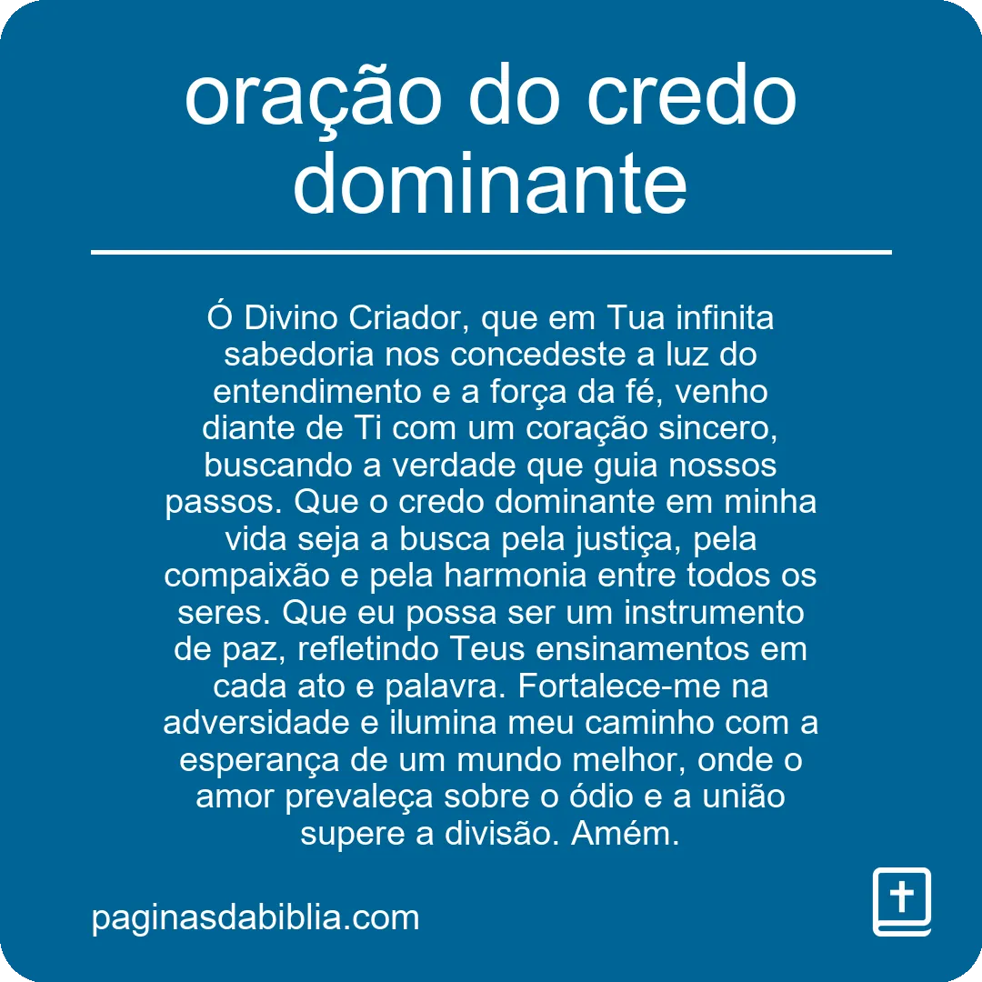 oração do credo dominante