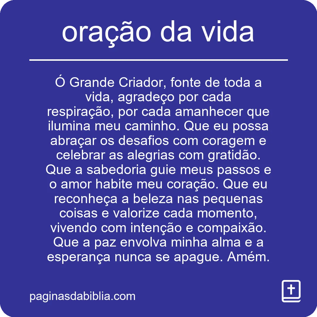 oração da vida