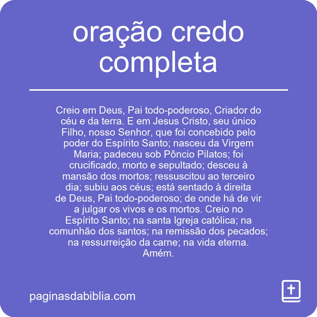 oração credo completa