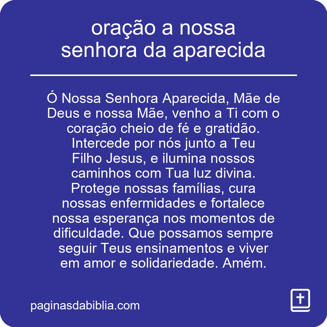 oração a nossa senhora da aparecida