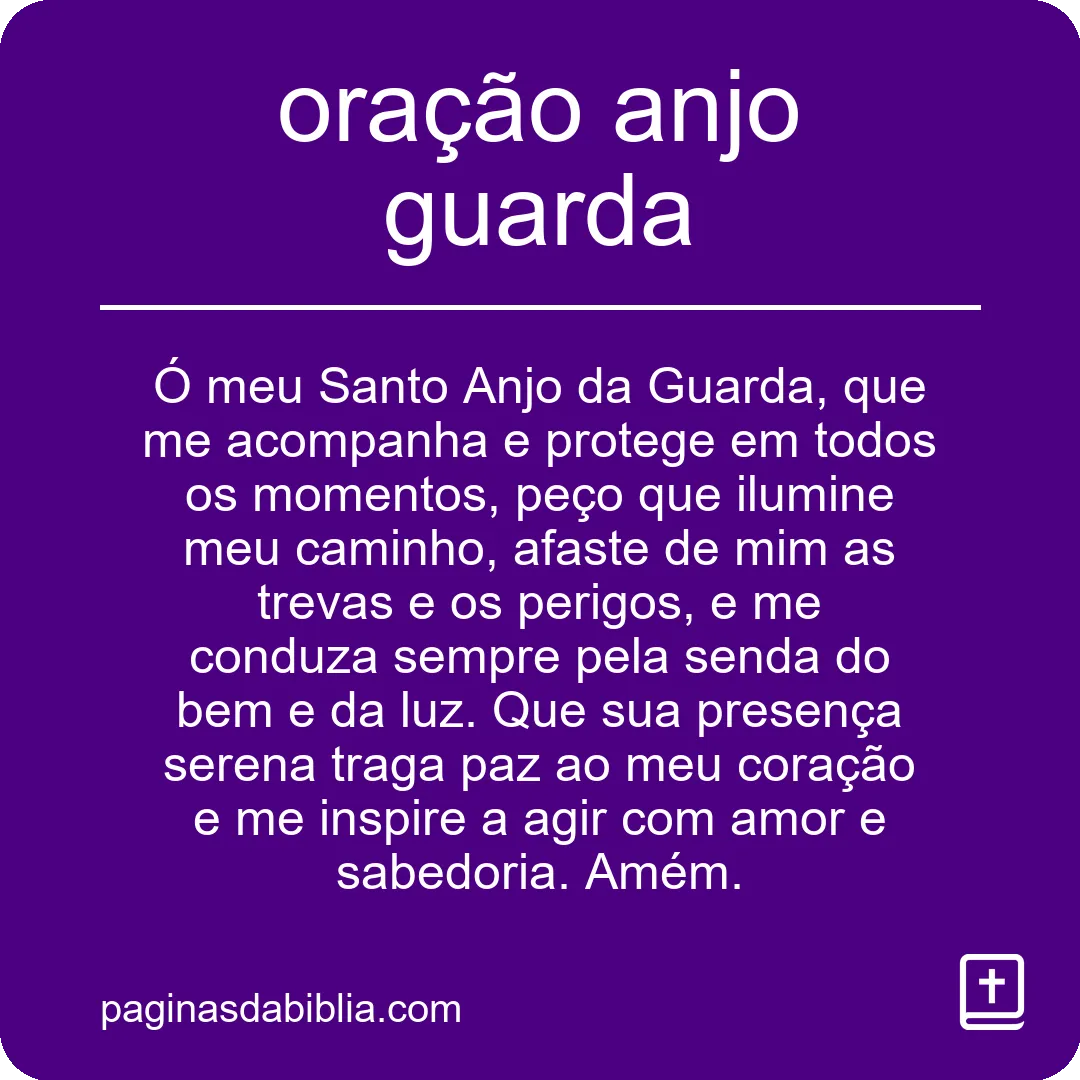 oração anjo guarda