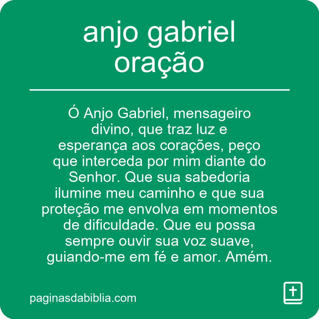 anjo gabriel oração