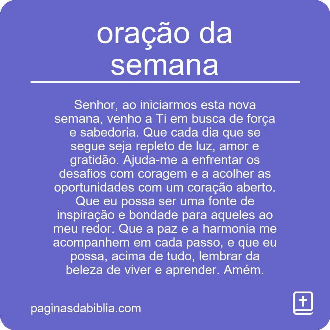 oração da semana