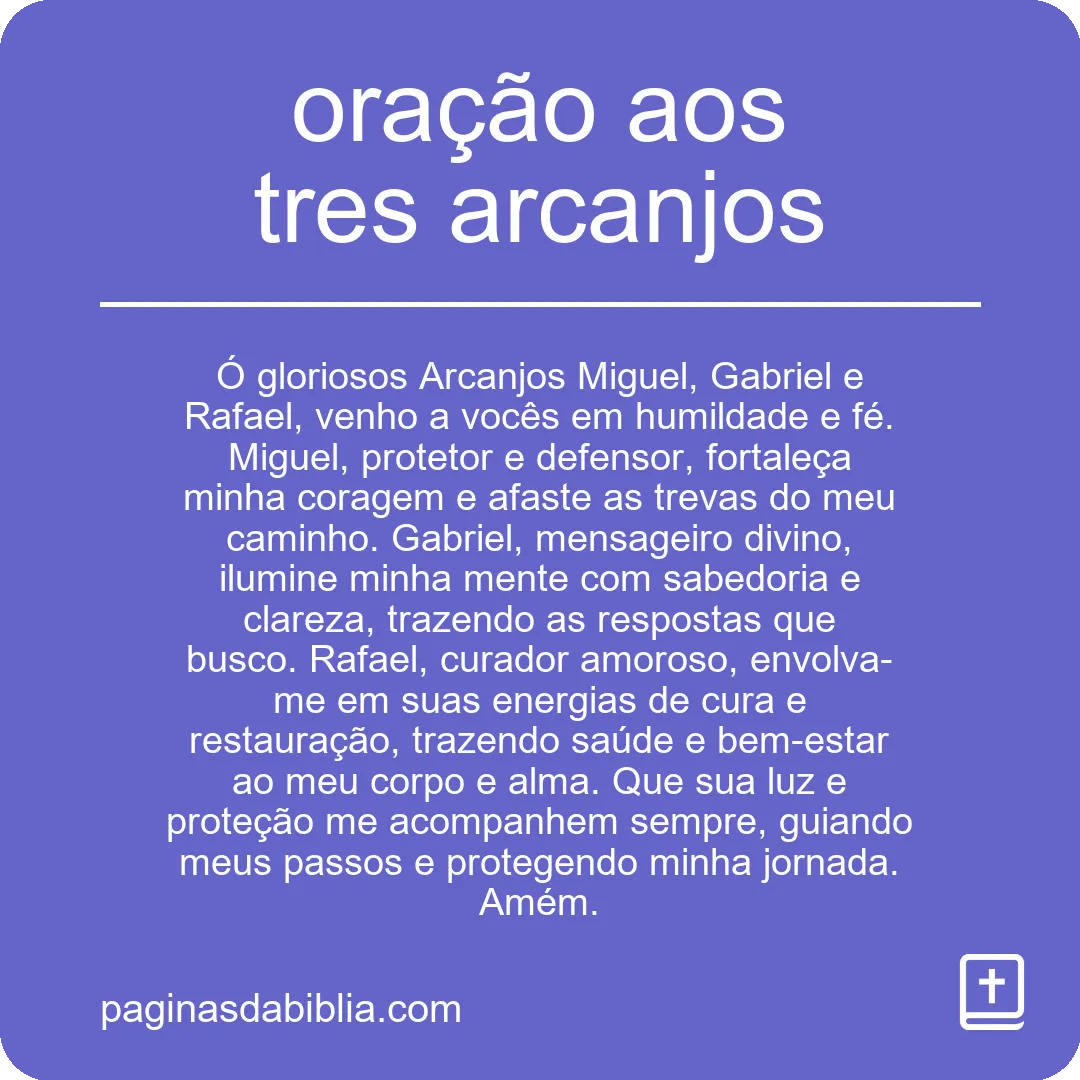 oração aos tres arcanjos