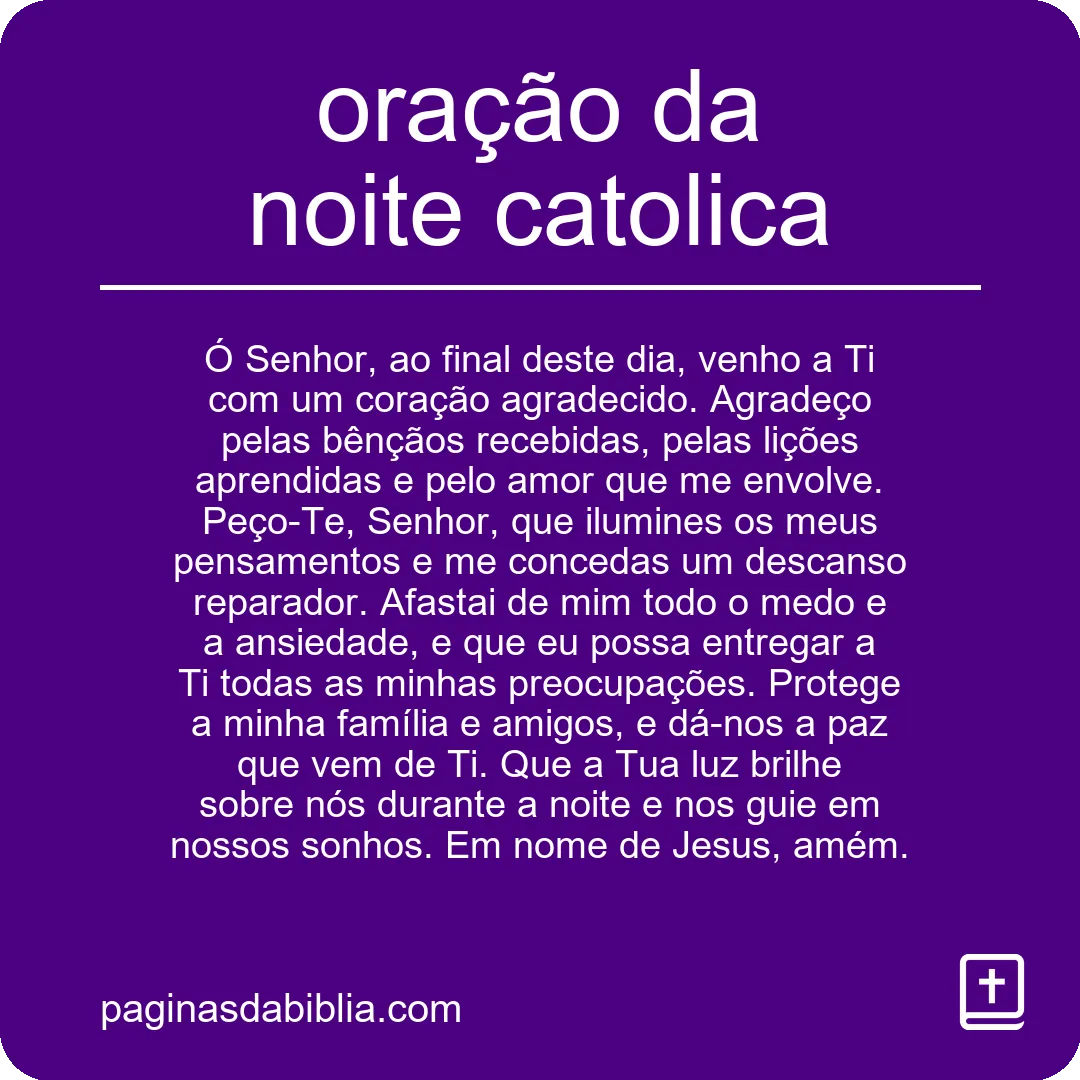 oração da noite catolica