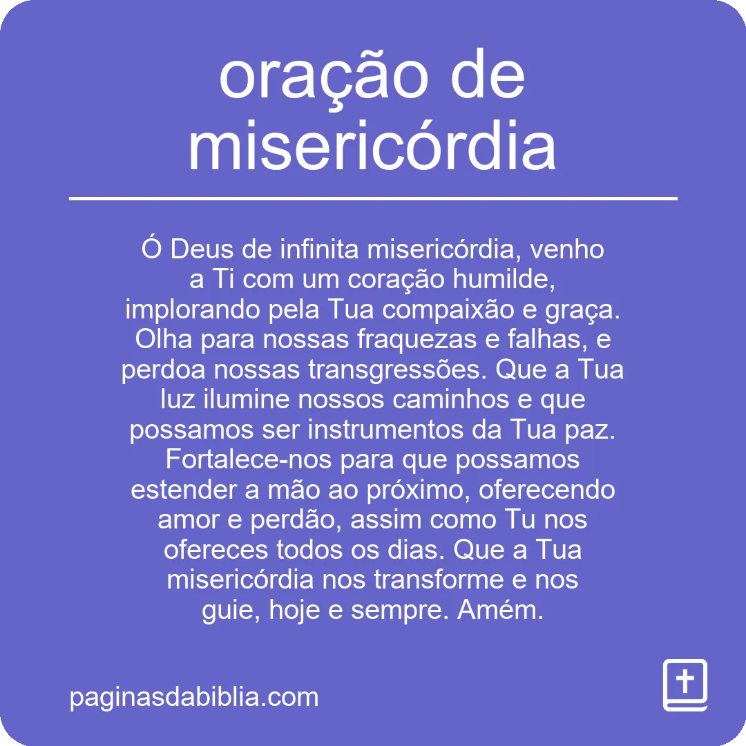 oração de misericórdia