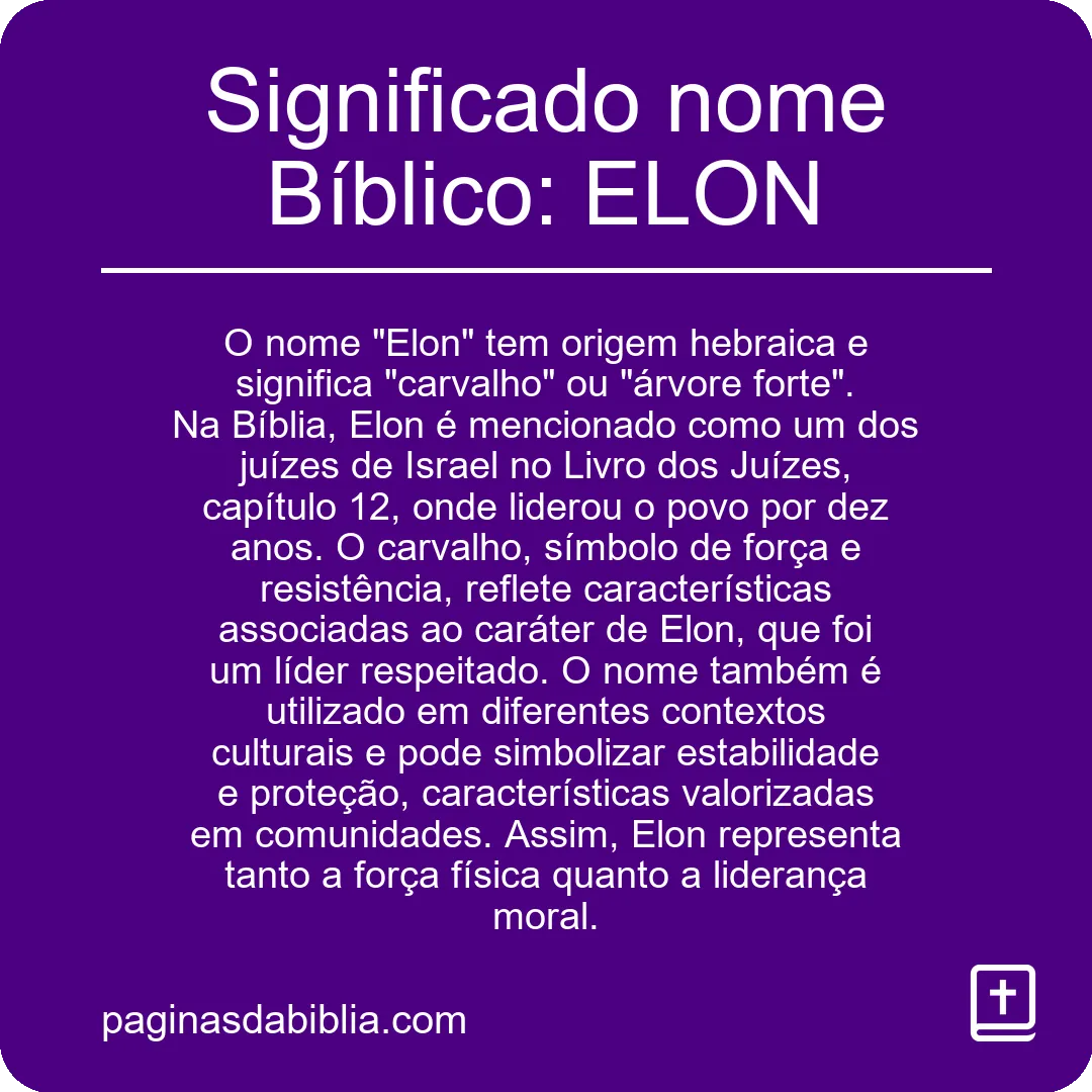 Significado nome Bíblico: ELON