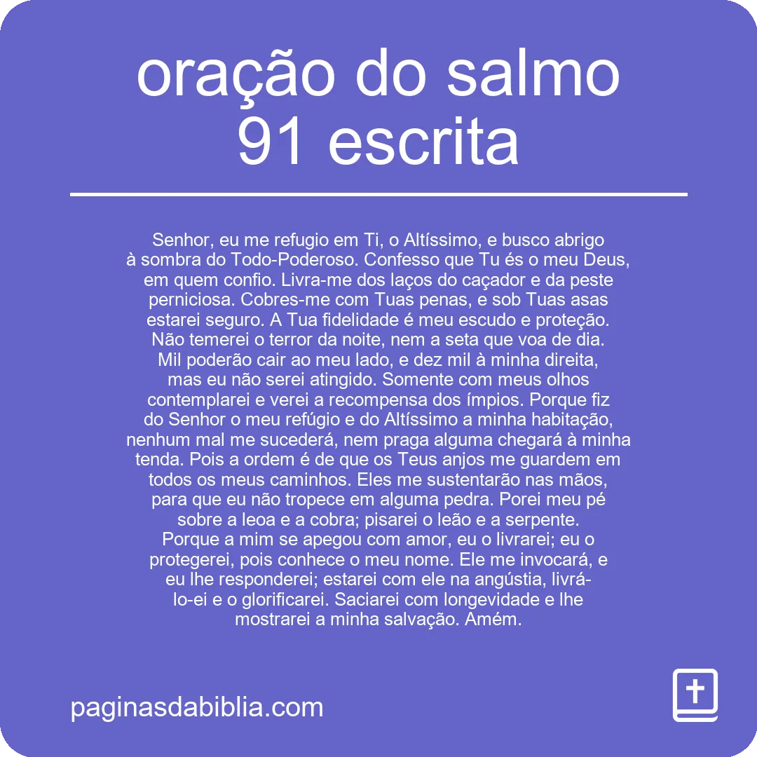 oração do salmo 91 escrita