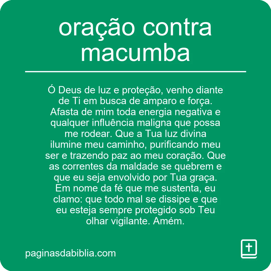 oração contra macumba