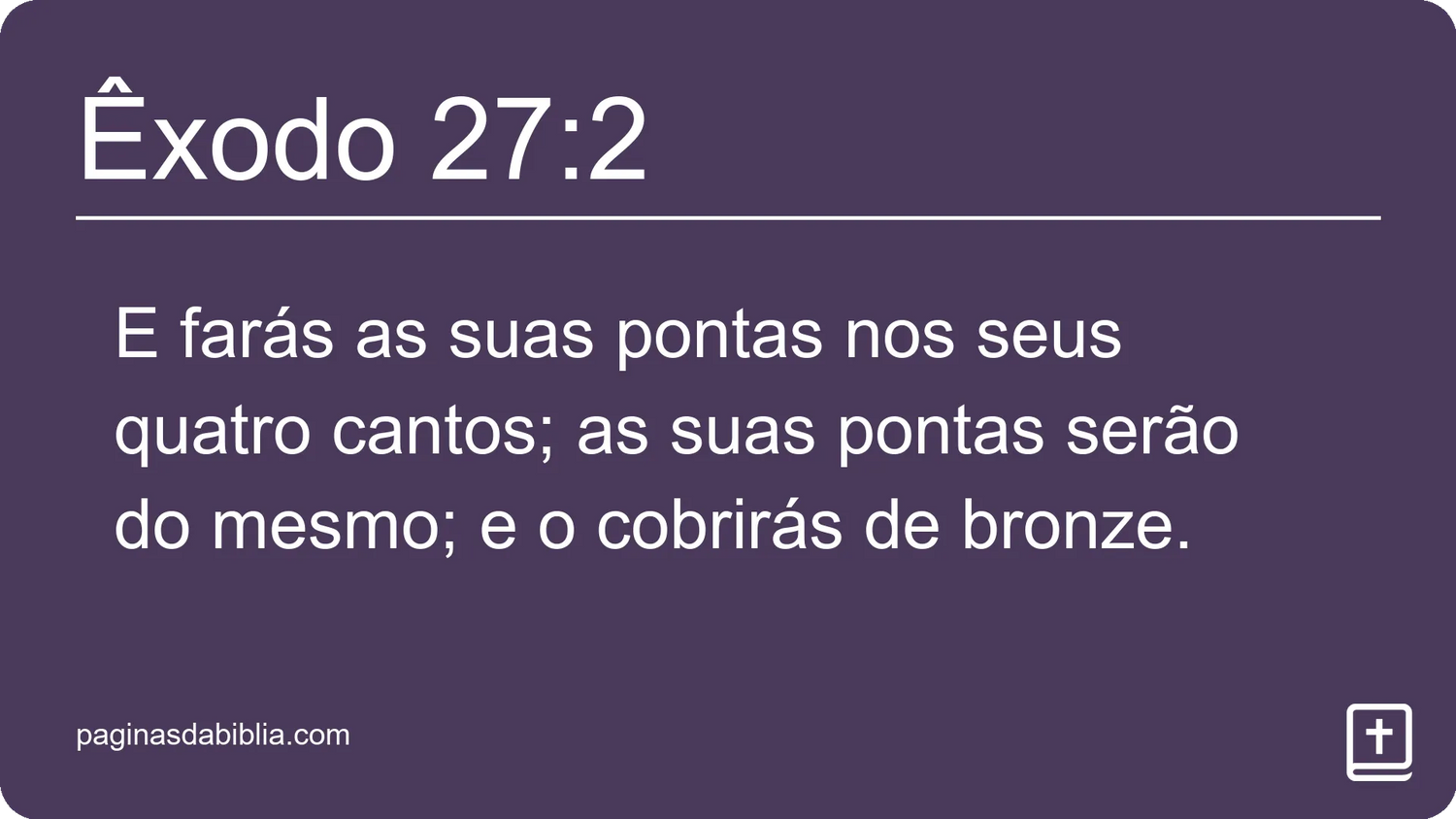 Êxodo 27:2