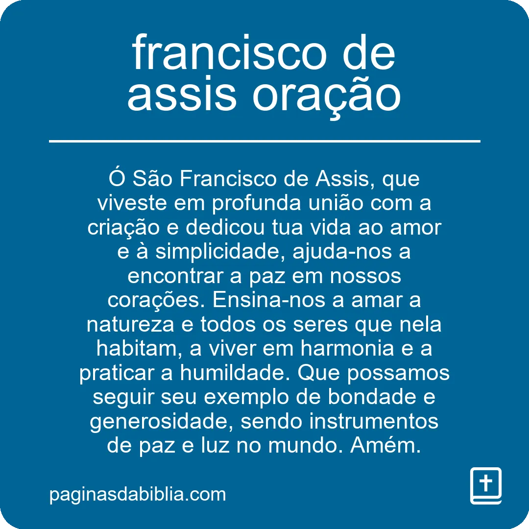 francisco de assis oração