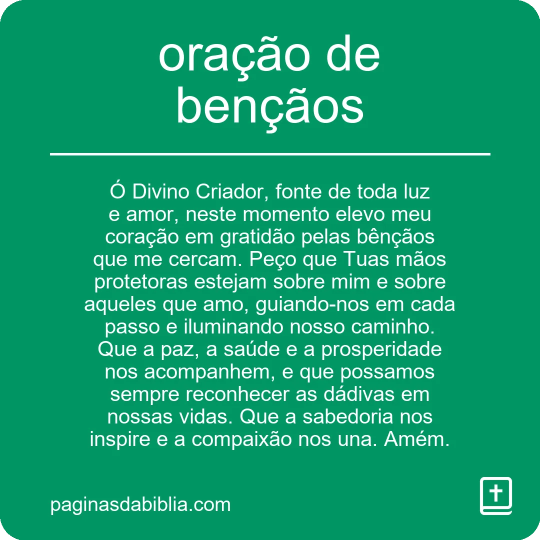 oração de bençãos