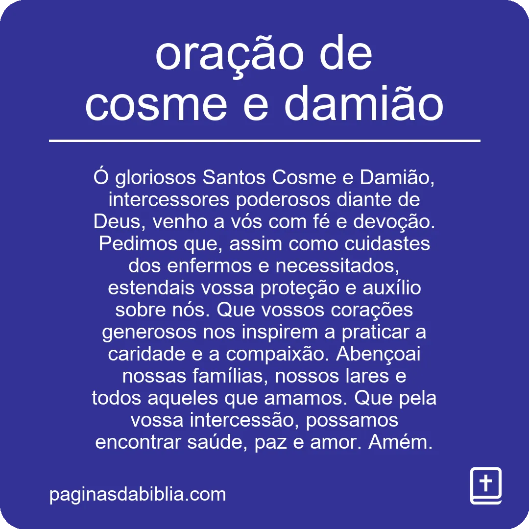 oração de cosme e damião