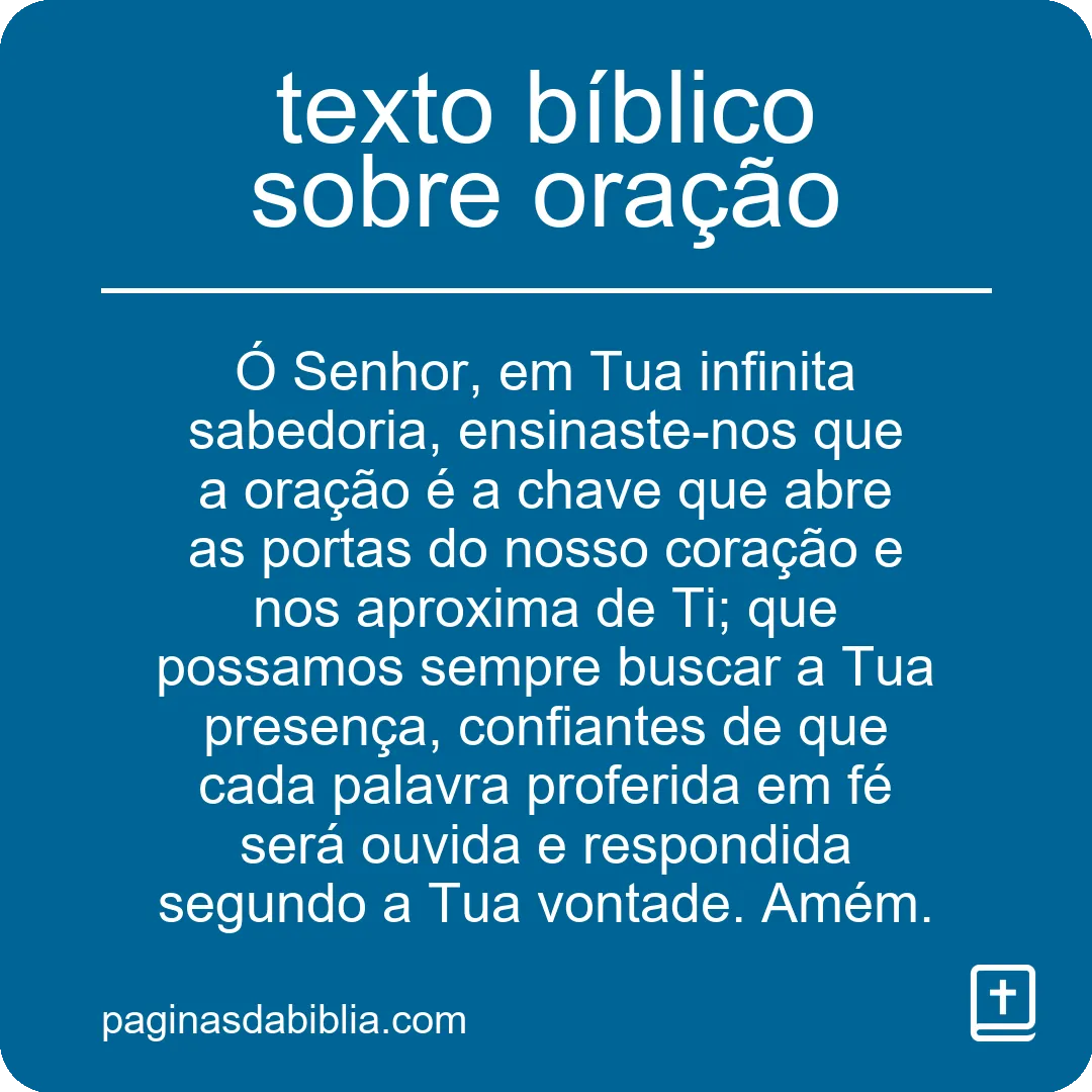 texto bíblico sobre oração