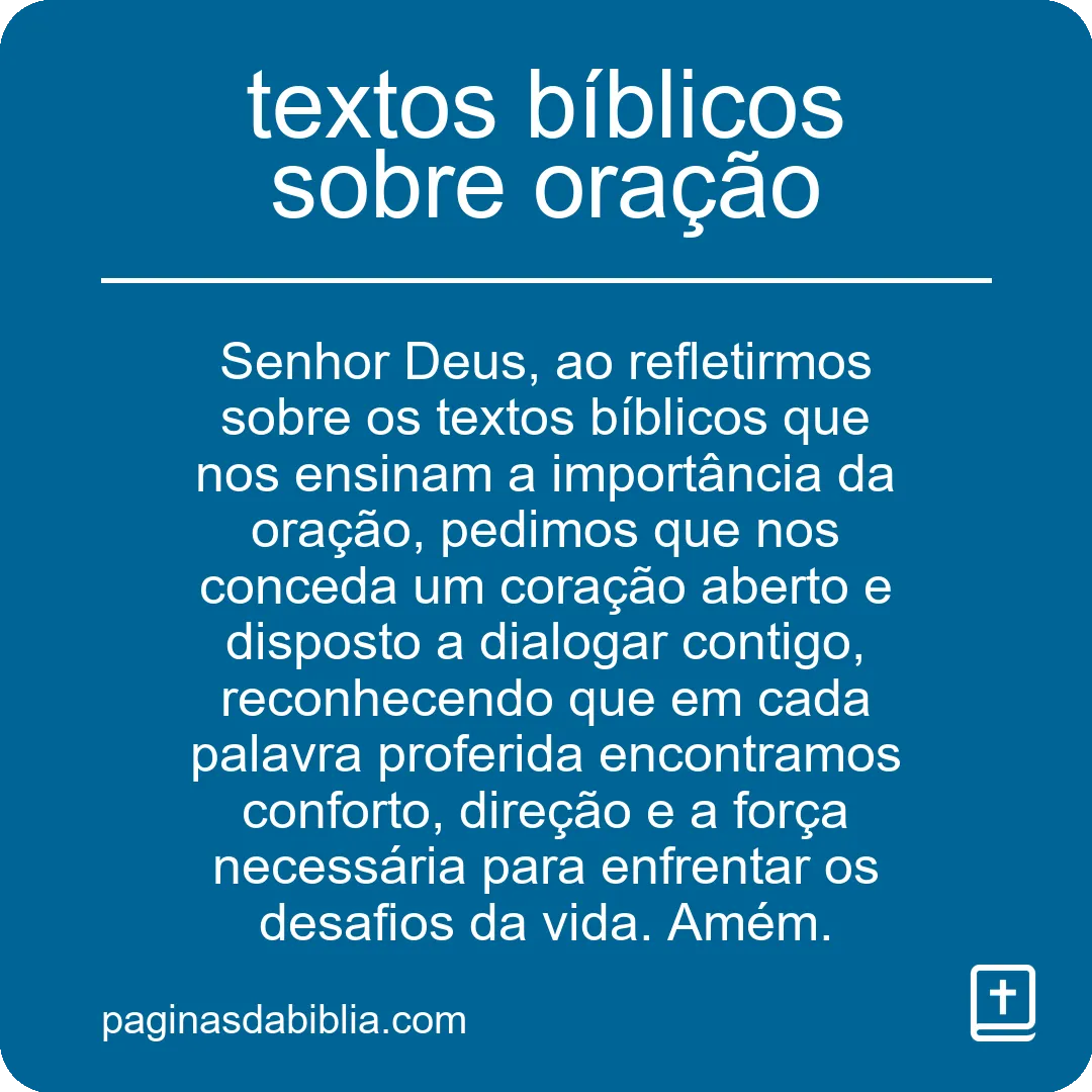 textos bíblicos sobre oração