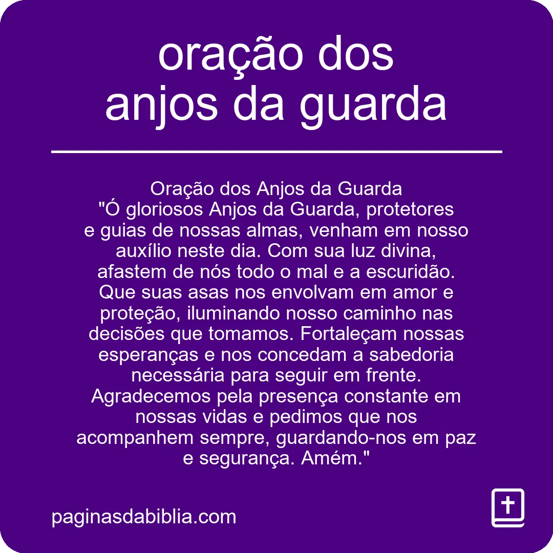 oração dos anjos da guarda