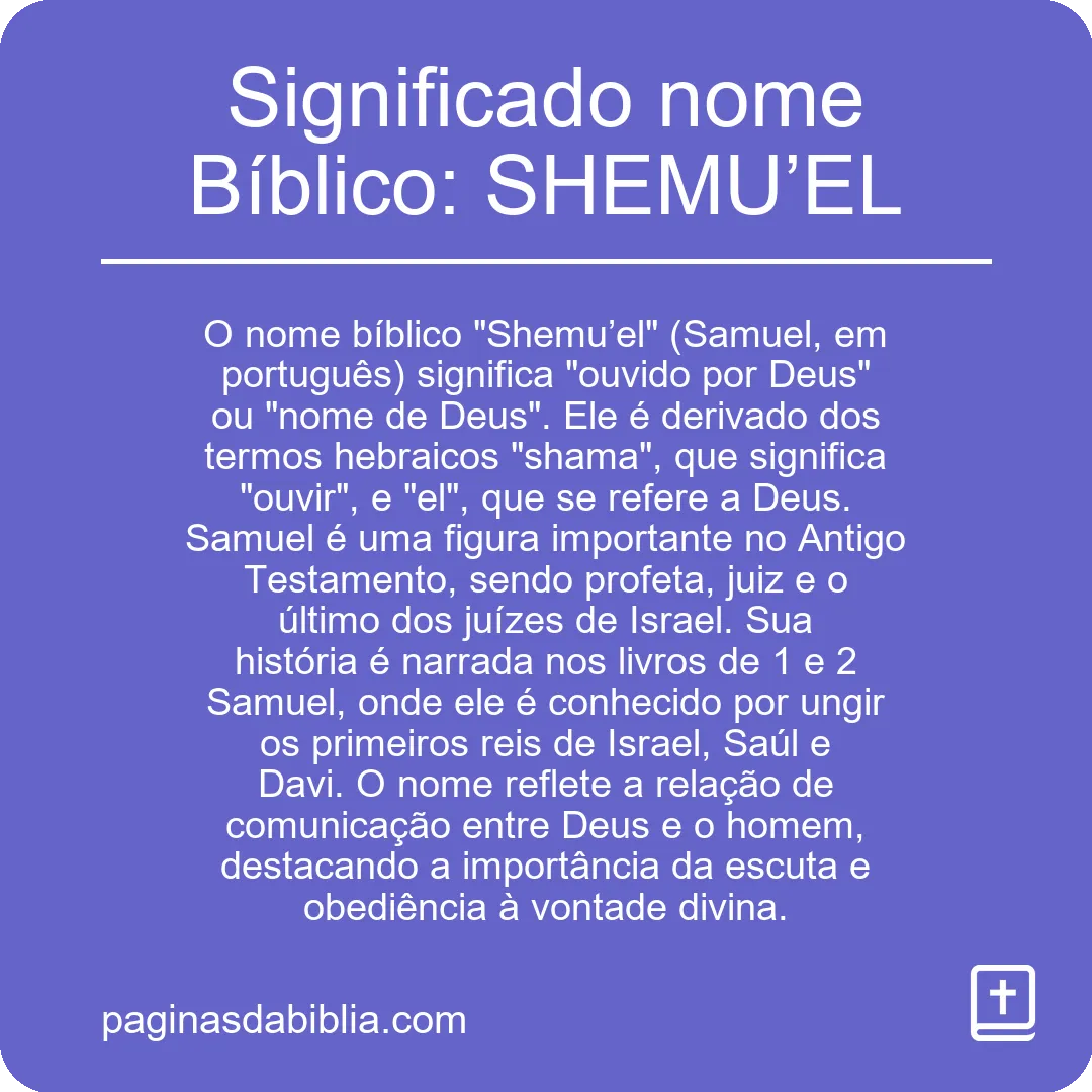 Significado nome Bíblico: SHEMU’EL