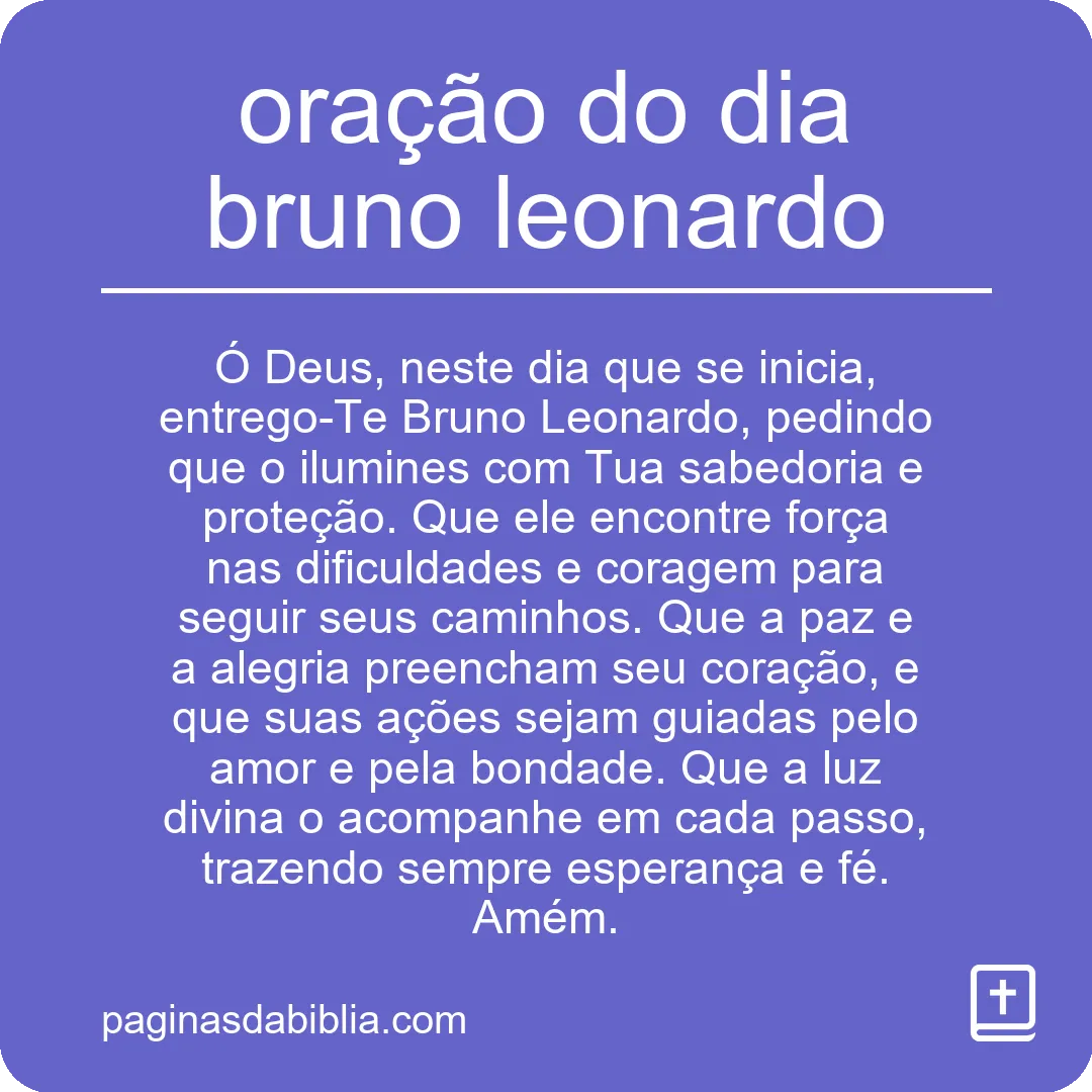 oração do dia bruno leonardo