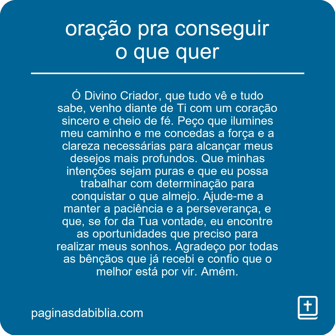 oração pra conseguir o que quer