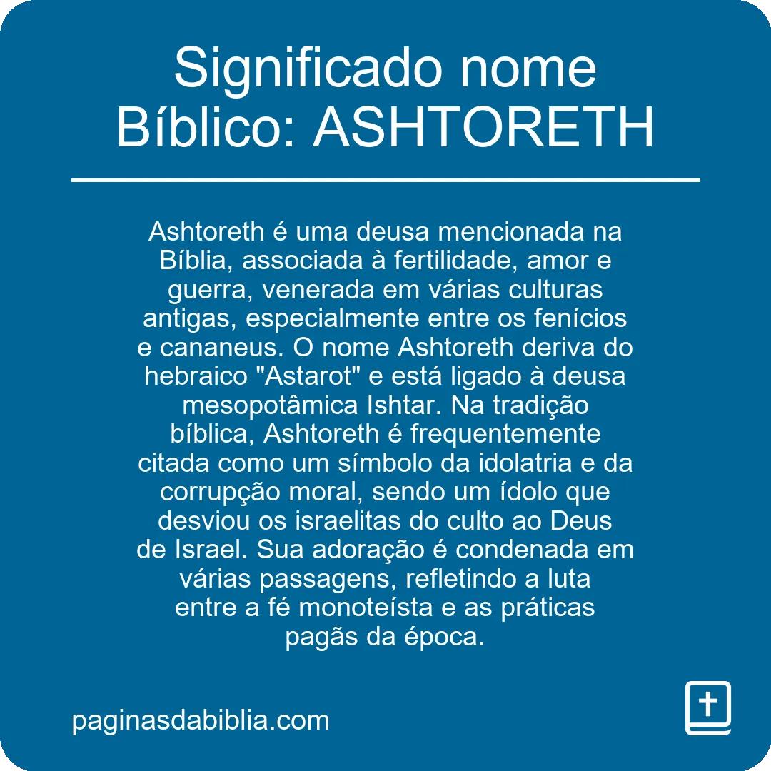 Significado nome Bíblico: ASHTORETH