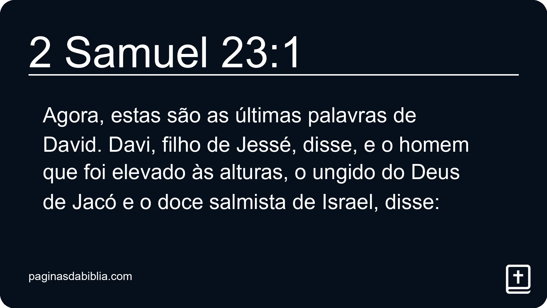 2 Samuel 23:1