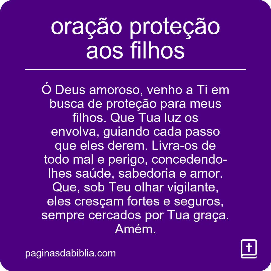 oração proteção aos filhos