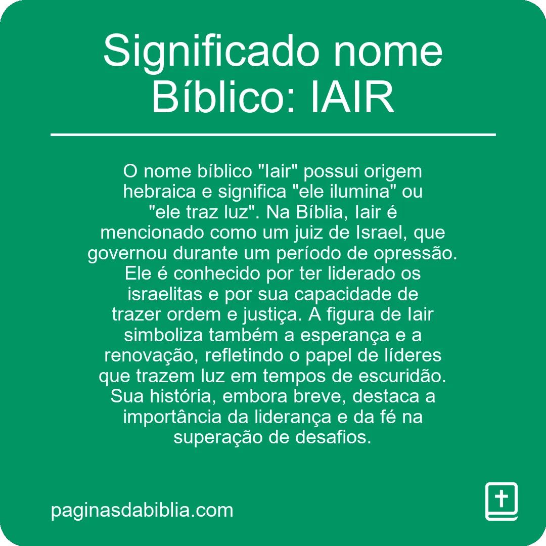 Significado nome Bíblico: IAIR