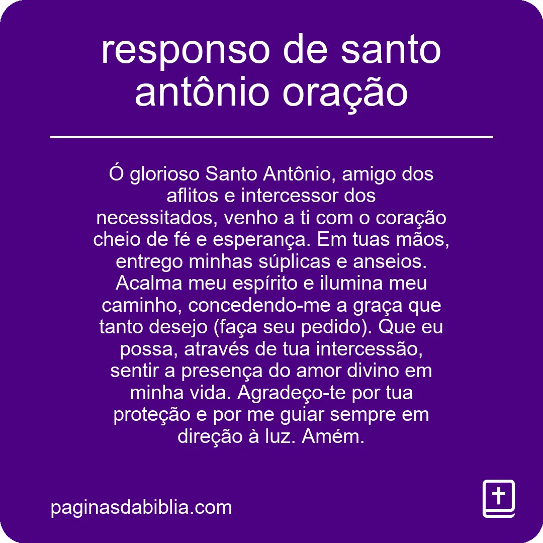 responso de santo antônio oração