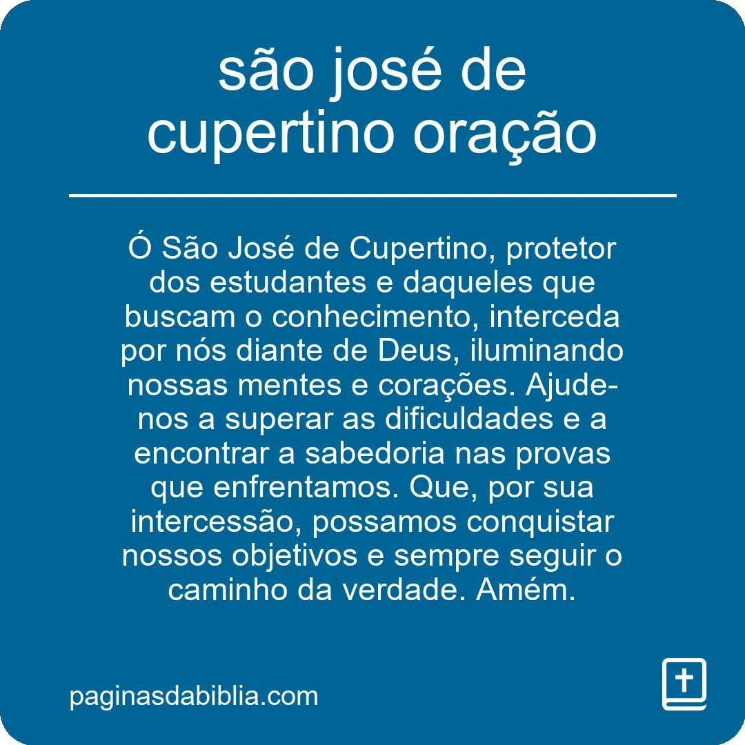 são josé de cupertino oração