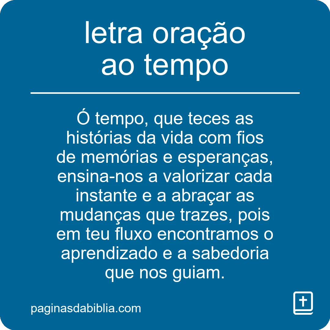 letra oração ao tempo