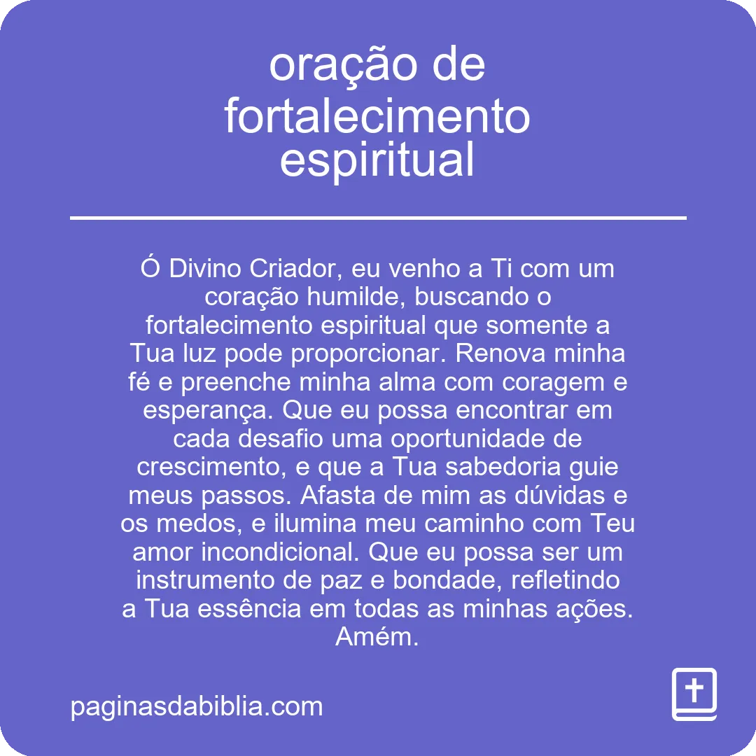 oração de fortalecimento espiritual