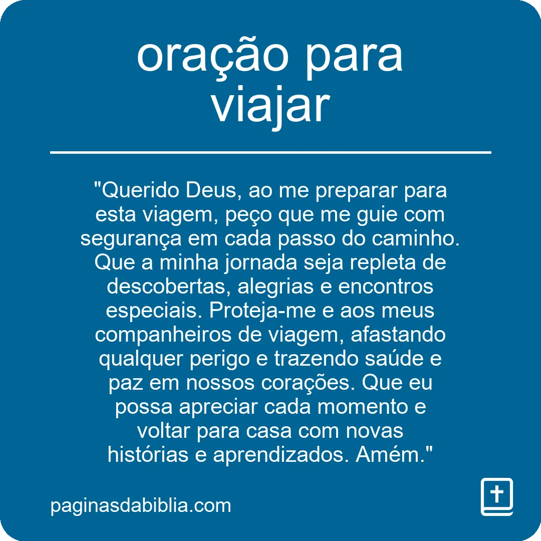 oração para viajar