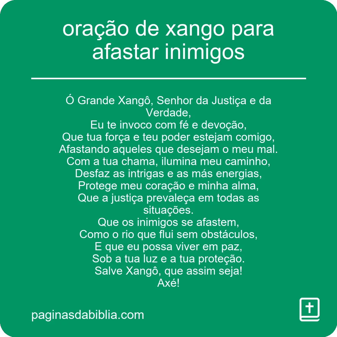 oração de xango para afastar inimigos