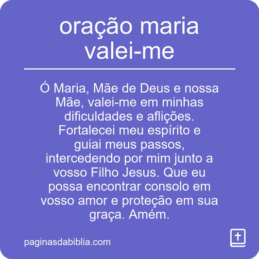 oração maria valei-me