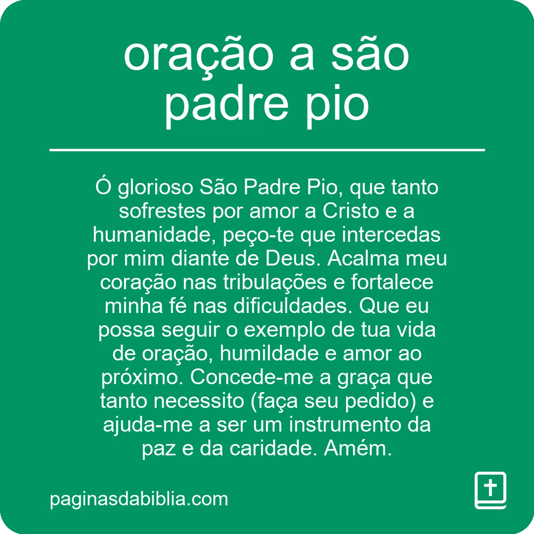 oração a são padre pio