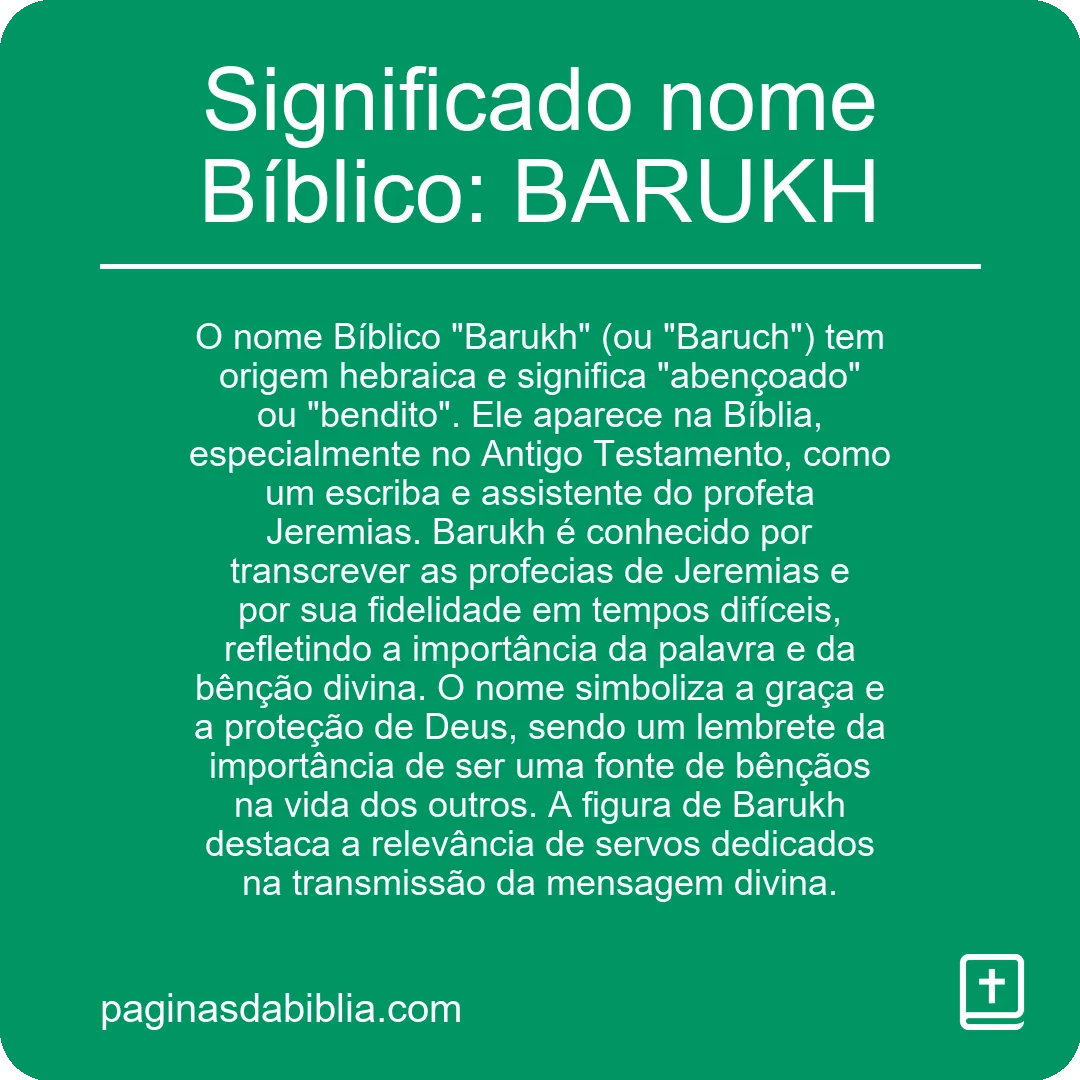 Significado nome Bíblico: BARUKH