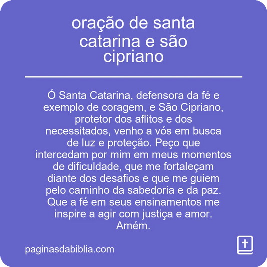 oração de santa catarina e são cipriano