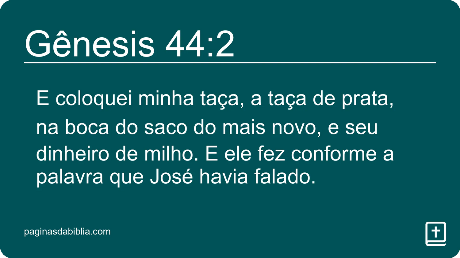 Gênesis 44:2