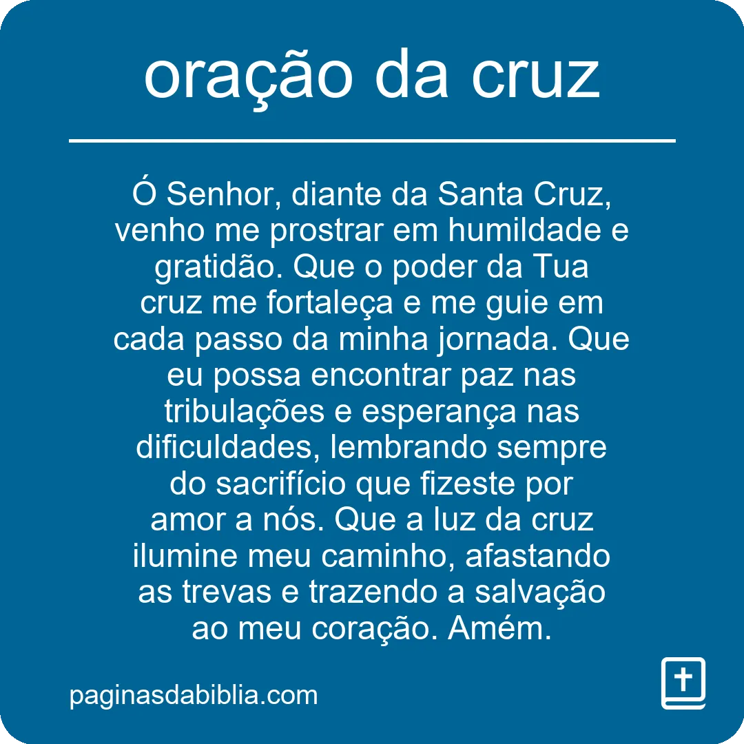 oração da cruz