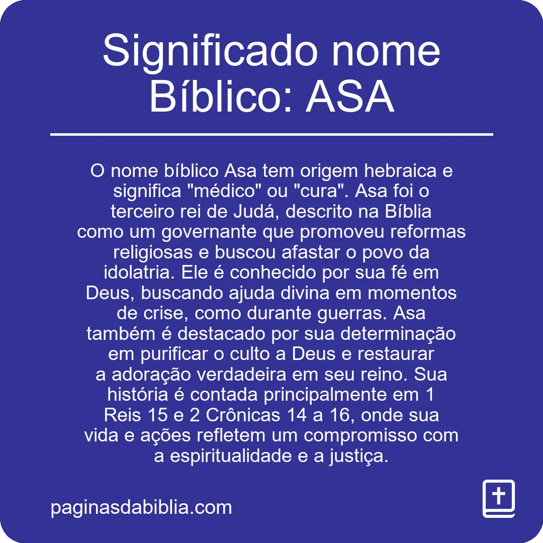 Significado nome Bíblico: ASA