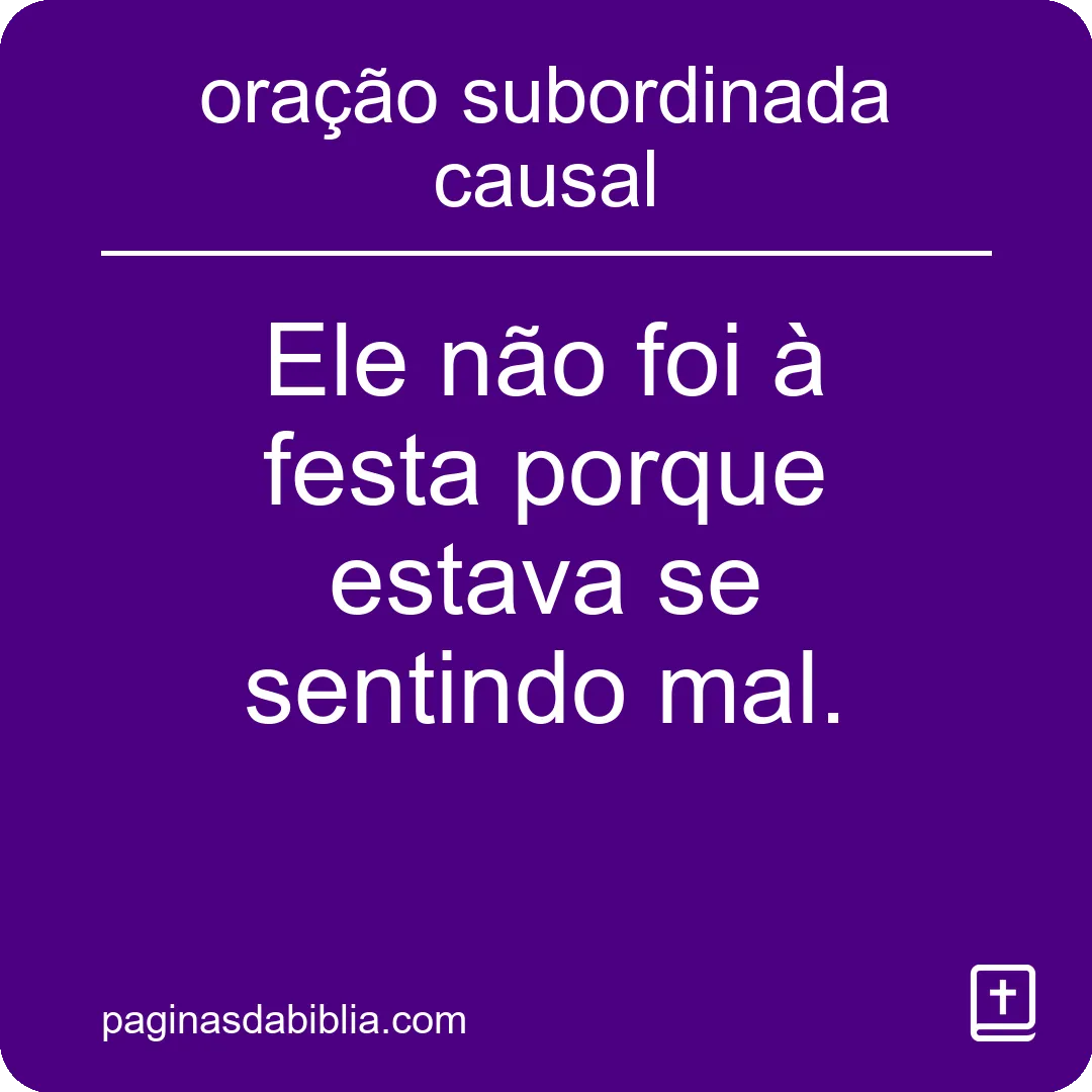 oração subordinada causal