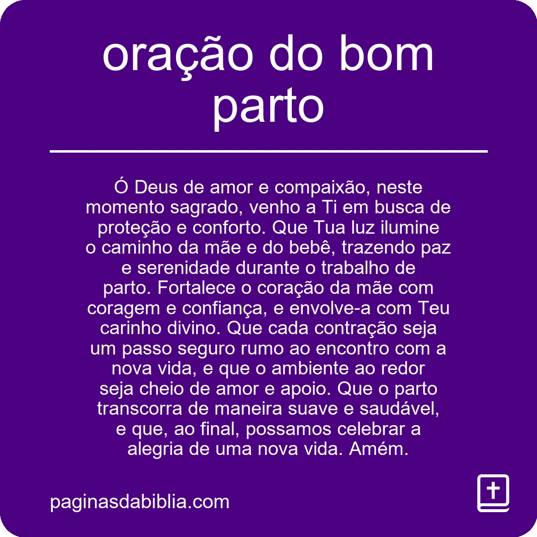 oração do bom parto