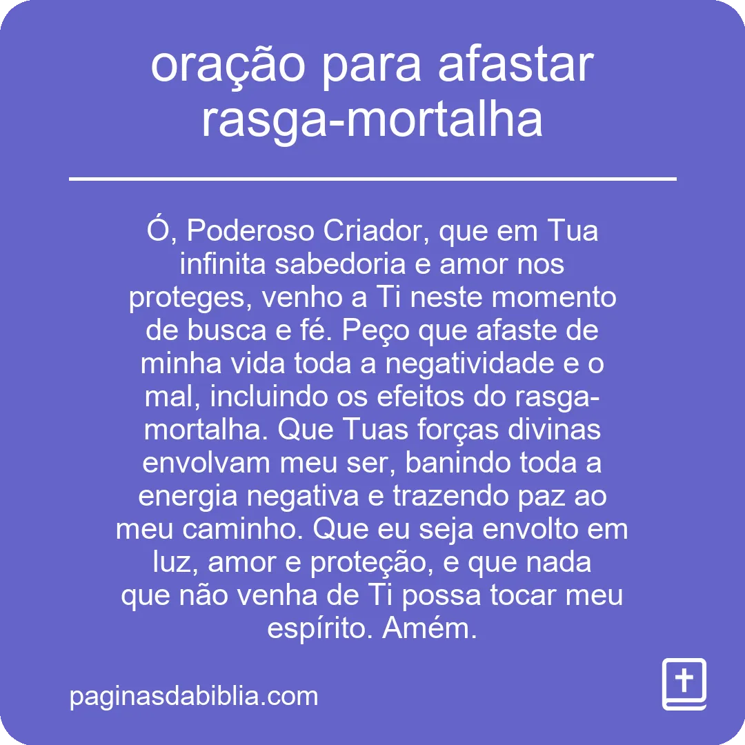 oração para afastar rasga-mortalha