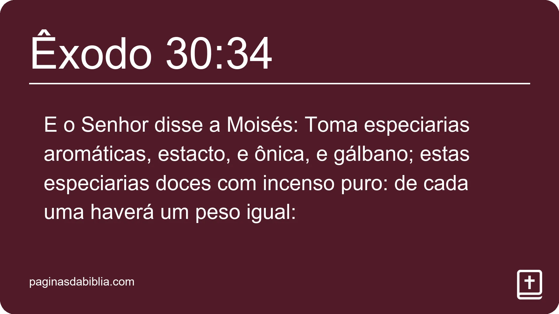 Êxodo 30:34